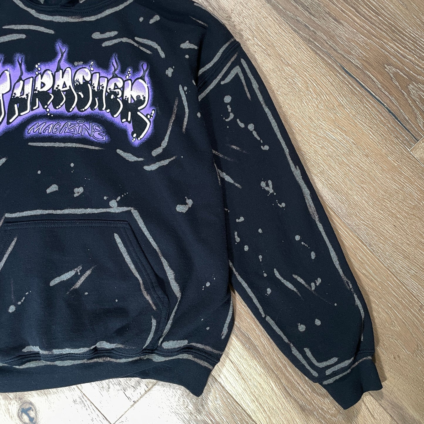 “Thrasher” Bleach Dyed Hoodie