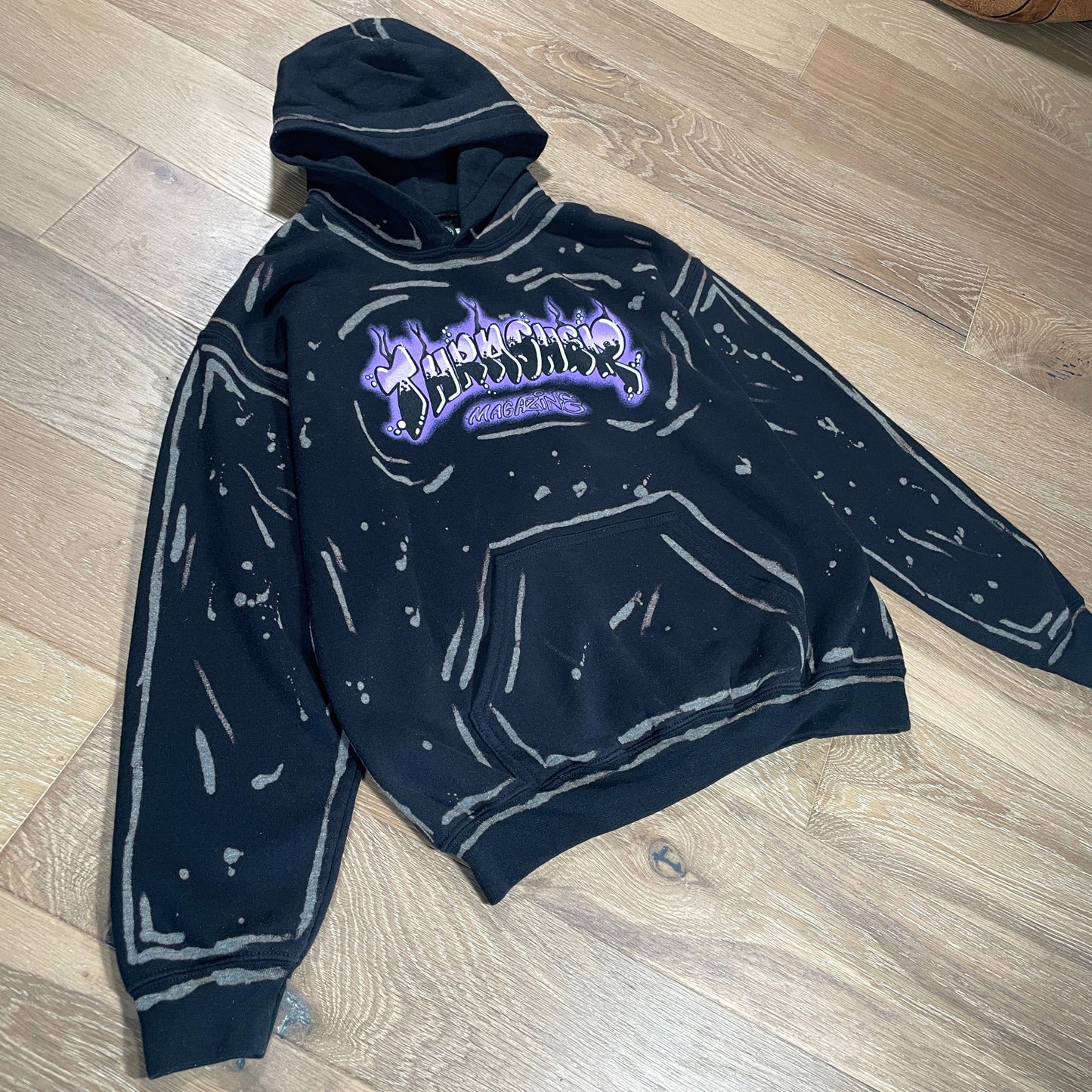“Thrasher” Bleach Dyed Hoodie
