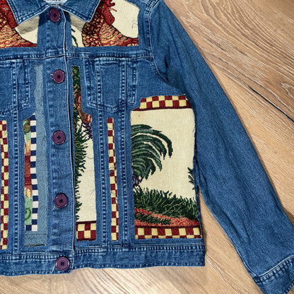 “Gingham Rooster ” Denim Jacket