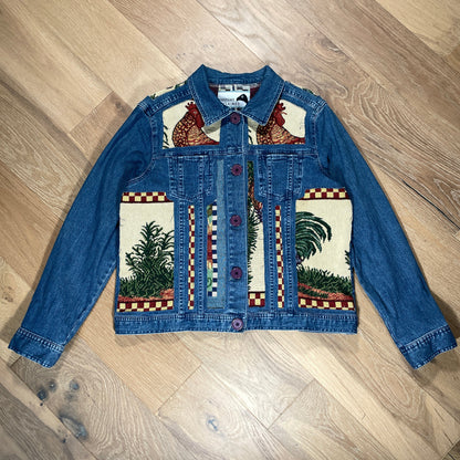 “Gingham Rooster ” Denim Jacket