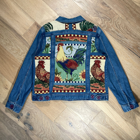 “Gingham Rooster ” Denim Jacket